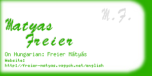 matyas freier business card